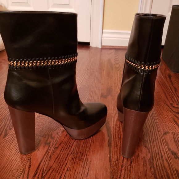 Stella McCartney leather platform chain link boots - Picture 5 of 6